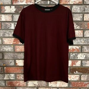 ODO MAROON AND BLACK RIBBED TOP POCKET ON SLEEVE